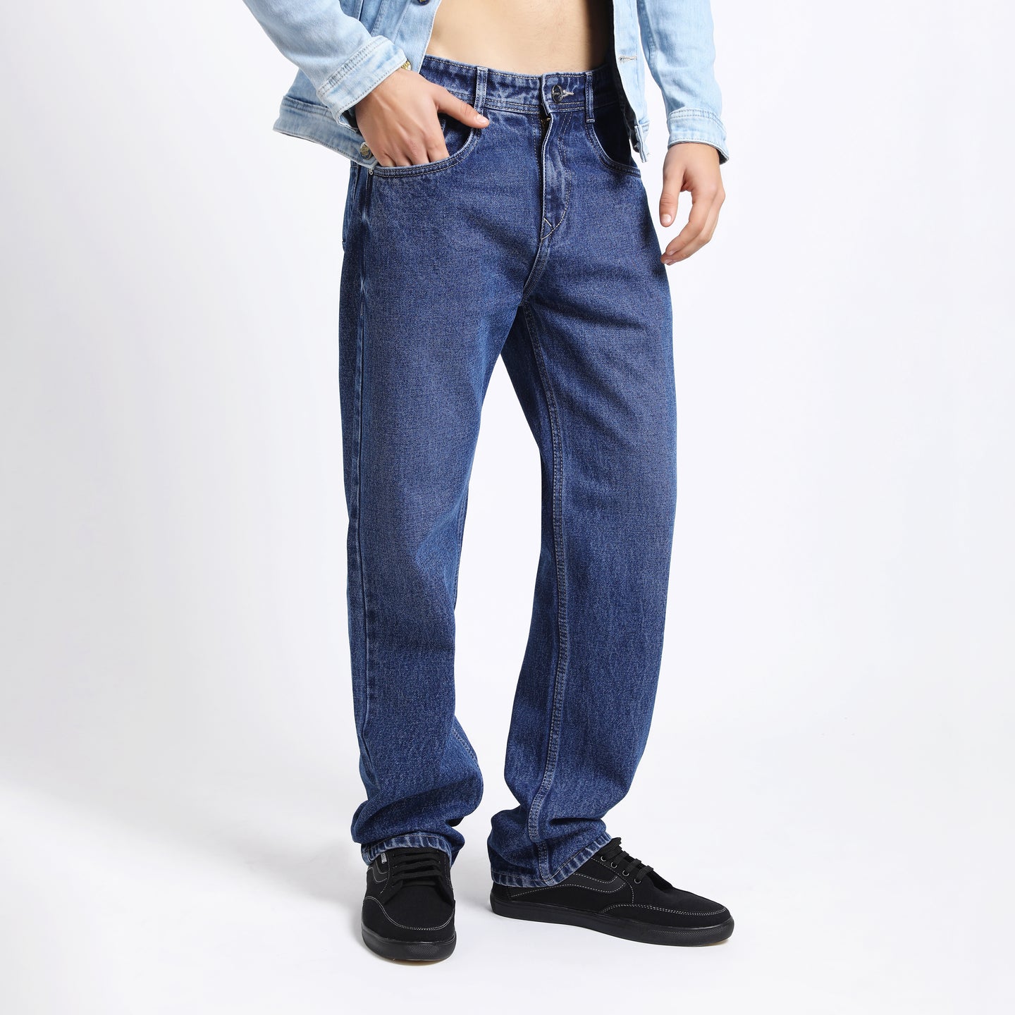 DARK BLUE BAGGY FIT JEAN TEDDY 4721-1